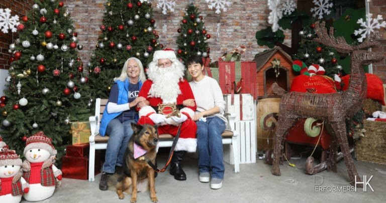 santa and dog in hong kong