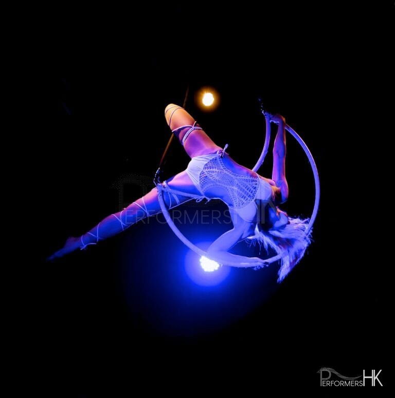 Hoop aerial performance in Hong Kong