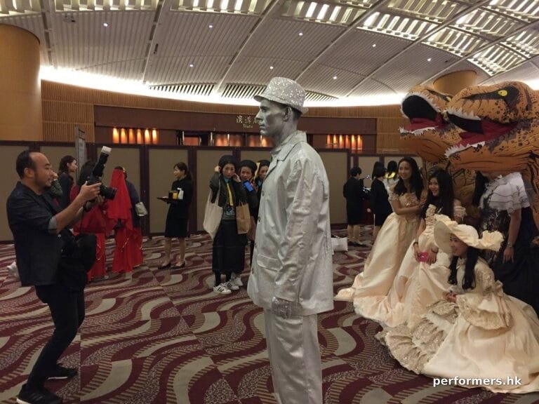 Silverman statue performer at Convention centre Wan Chai
