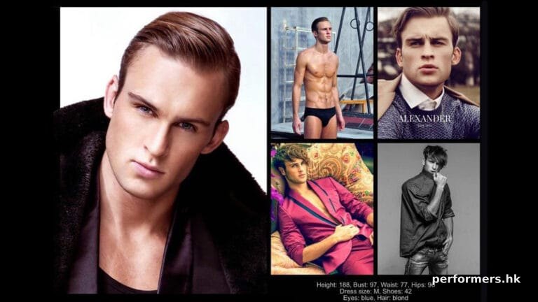 Hong Kong male western model photo shut for corporate event.