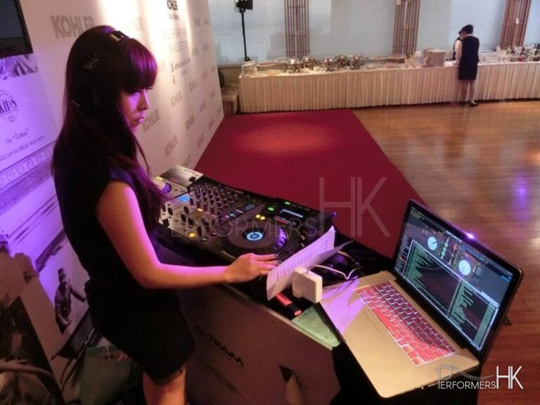 Z wing using serato system to dj at Kholer event